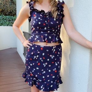 2pc flirty tank and skirt set